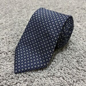 CANALI Tie 3.25 x 58.5" Jacquard Necktie Blue Silver Geometric Luxury Silk Italy